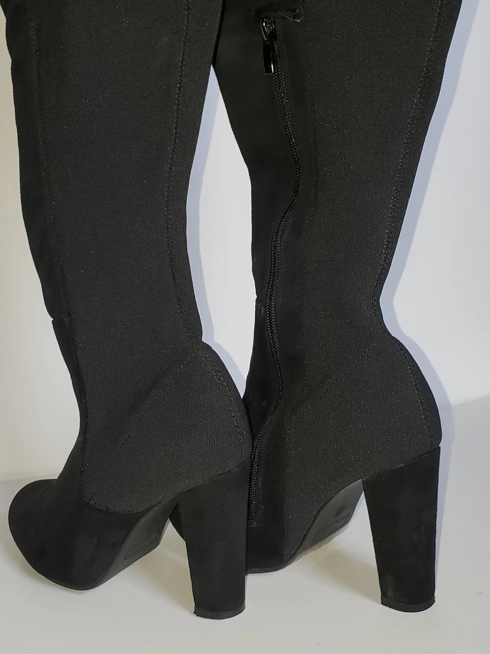 Fashion Nova Black Over-the-Knee High Heel Boots